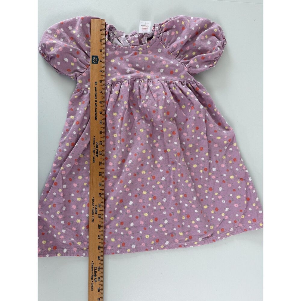 Wonder Nation Toddler Girls Purple Floral Short Sleeve Dress Size 5T - Picture 9 of 10